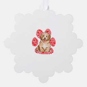 Havanese Valentines Day Dog Love Paw Ornament Card