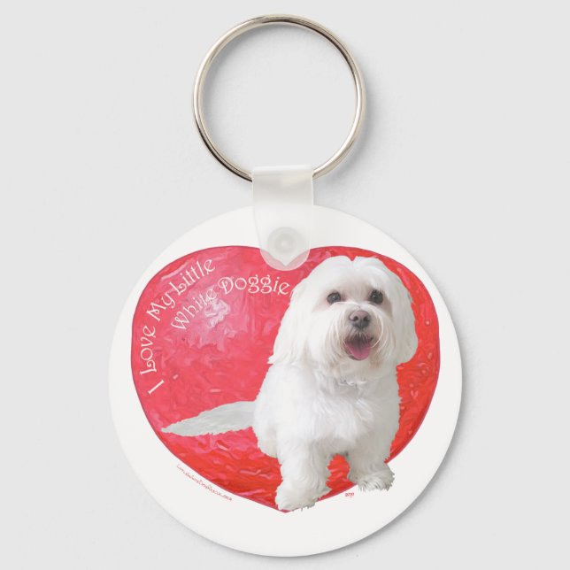 Havanese Valentine's Day Keychain (Front)