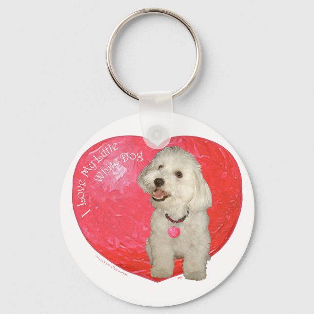 Havanese Valentine's Day Keychain (Front)