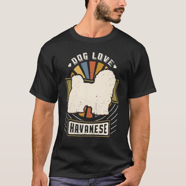 Havanese Vintage Classic Retro Dog T-Shirt (Front)