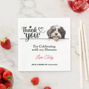 Havanese Wedding Dog Photo Thank You Napkins