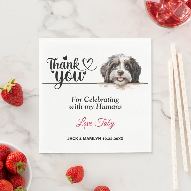 Havanese Wedding Thank You Napkins (Insitu)