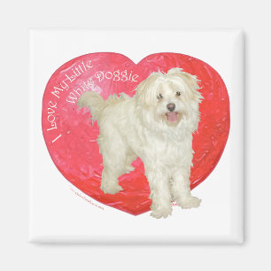 Havanese / Westie Mix Valentine's Day Magnet