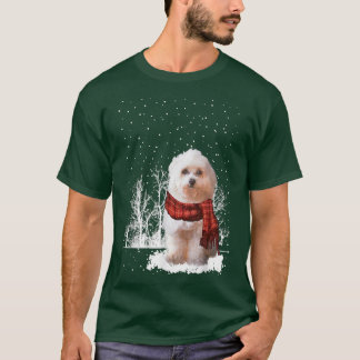 Havanese Winter Scarf  Dogs Tree Forest Snow Chris T-Shirt