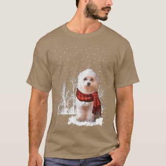 Havanese Winter Scarf  Dogs Tree Forest Snow Chris T-Shirt