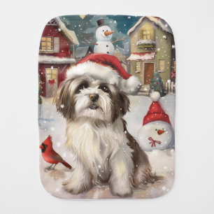 Havanese Winter Wonderland Christmas Joy Baby Burp Cloth