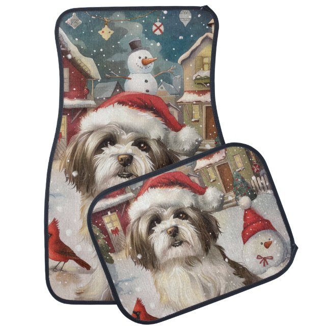 Havanese Winter Wonderland Christmas Joy Car Floor Mat (Set)