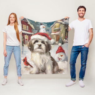 Havanese Winter Wonderland Christmas Joy Fleece Blanket