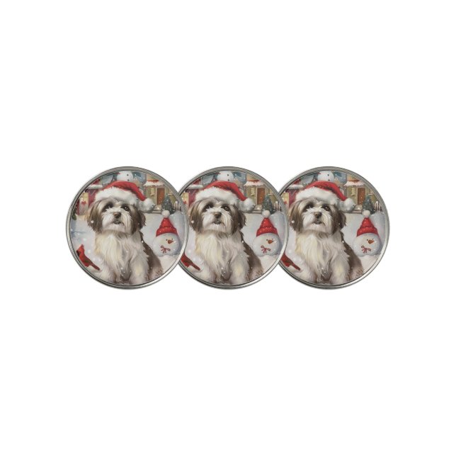 Havanese Winter Wonderland Christmas Joy Golf Ball Marker (3 Up)