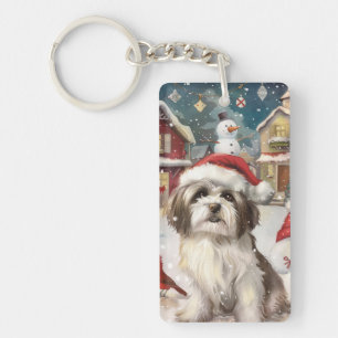 Havanese Winter Wonderland Christmas Joy Keychain