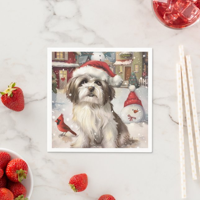 Havanese Winter Wonderland Christmas Joy Napkins (Insitu)