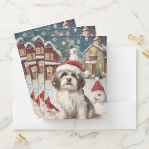 Havanese Winter Wonderland Christmas Joy Pocket Folder