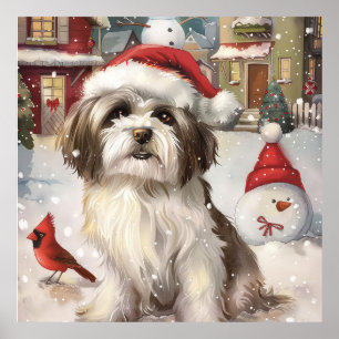 Havanese Winter Wonderland Christmas Joy Poster