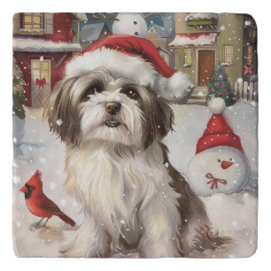 Havanese Winter Wonderland Christmas Joy Trivet