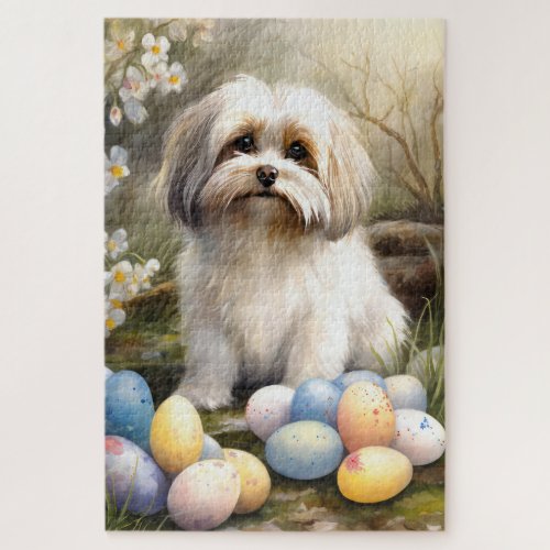Havanese with Easter Eggs Jigsaw Puzzle