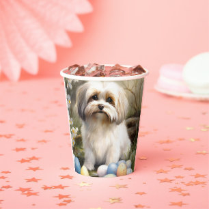 Havanese with Easter Eggs Paper Cups