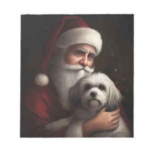 Havanese With Santa Claus Festive Christmas Notepad