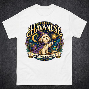 Havanese Wizard Dog – Small Dog, Big Wizard Retro  T-Shirt