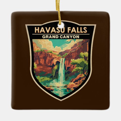 Havasu Falls Grand Canyon Travel Art Vintage Ceramic Ornament