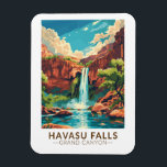 Havasu Falls Grand Canyon Travel Art Vintage Magnet<br><div class="desc">Havasu Falls in a vector art style. Havasu Falls is a waterfall of Havasu Creek,  located in the Grand Canyon,  Arizona.</div>