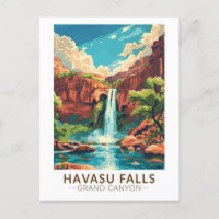 Havasu Falls Grand Canyon Travel Art Vintage