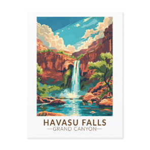 Havasu Falls Grand Canyon Travel Art Vintage Postcard