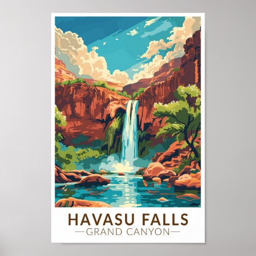 Havasu Falls Grand Canyon Travel Art Vintage Poster
