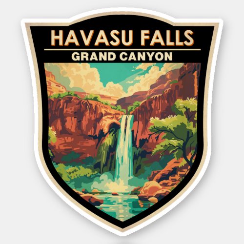 Havasu Falls Grand Canyon Travel Art Vintage Sticker