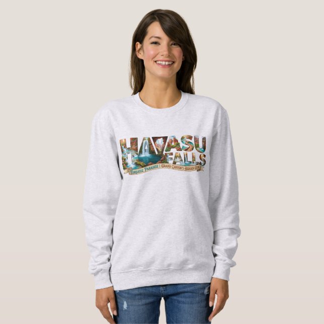 Havasu Falls Turquoise Waterfall Hidden Canyon Sweatshirt (Front Full)