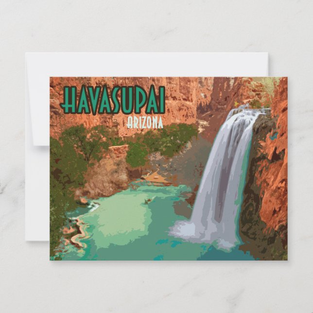 Havasupai Indian Reservation Arizona Flat Card (Front)