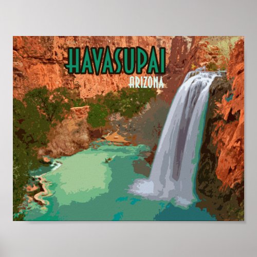 Havasupai Indian Reservation Arizona Mooney Falls Poster