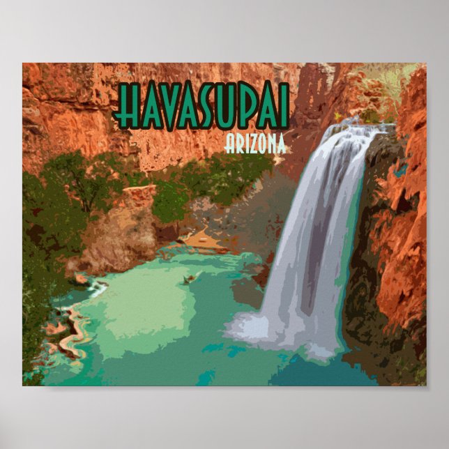 Havasupai Indian Reservation Arizona Mooney Falls Poster (Front)