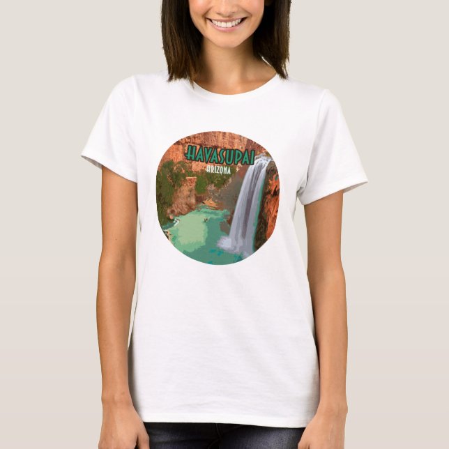 Havasupai Indian Reservation Arizona Mooney Falls T-Shirt (Front)