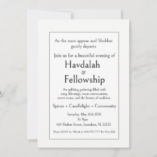 Havdalah Gathering Invitation, Minimalistic Modern Invitation