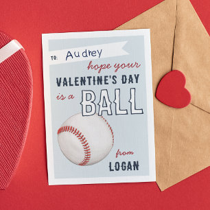 "Have a Ball" Baseball Valentine's Day Card