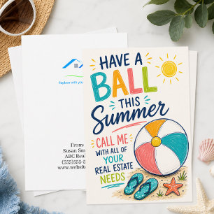 Have a Ball Summer Real Estate Marketing Note Card