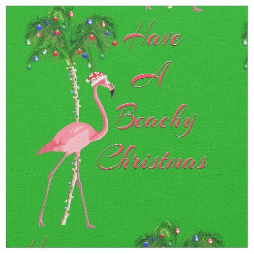 Have A Beachy Christmas Flamingo Fabric