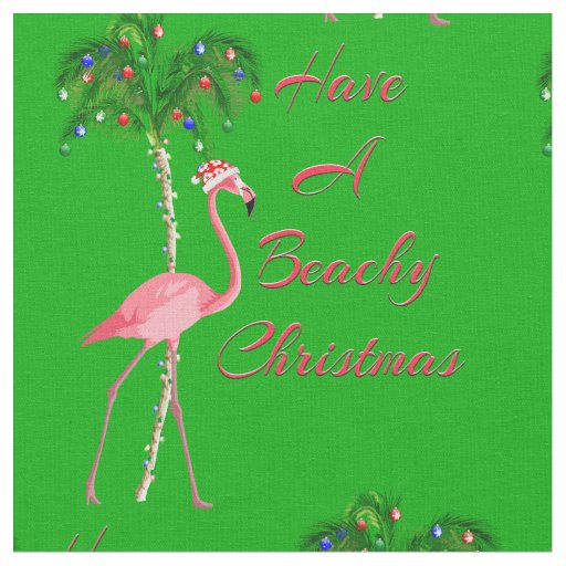 Have A Beachy Christmas Flamingo Fabric