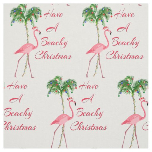 Have A Beachy Christmas Flamingo Fabric
