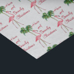 Have A Beachy Christmas Flamingo Tissue Paper<br><div class="desc">If you having a tropical Christmas this winter then you will love this funny Christmas Flamingo. If you dream of the beach during Christmas then this
holiday design will keep you in a tropical mood. Gorgeous pink flamingo wearing a Santa Claus hat with a Christmas decorated palm tree.</div>