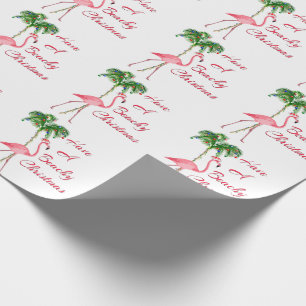 Have A Beachy Christmas Flamingo Wrapping Paper