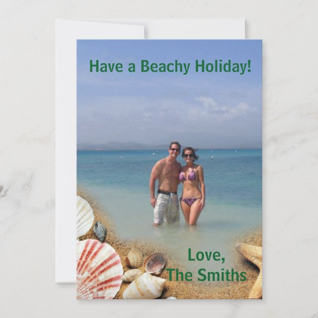 Have A Beachy Holiday! | Tropical Christmas Card (Front)
