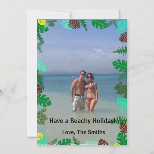 Have A Beachy Holiday  Tropical Christmas Card