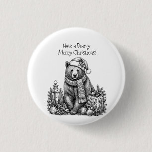 Have a Bear-y Merry Christmas Button