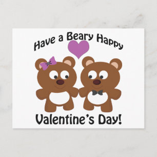 Have a Beary Happy Valentine's Day! Holiday Postcard