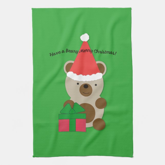 Have a Beary Merry Christmas Bear Kitchen Towel (Vertical)