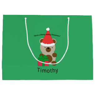 Have a Beary Merry Christmas Bear Large Gift Bag