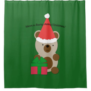 Have a Beary Merry Christmas Bear Shower Curtain