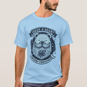 Have a Beary Merry Christmas! Bear with Beard  T-Shirt