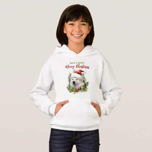 Have A Beary Merry Christmas Polar Bear Custom Hoodie (Front Full)